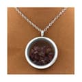 Miniatyrbild 3 av 3: Collier - ABIJOUX - Rå Rhodolite Granat - Pendentiv 25 mm - Rostfritt stål - Unisex