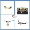 Miniatyrbild 1 av 4: Stenar och mineraler. Citrin Beads Halsband Armband Set + Hematit + trä 8 mm. Kedja Anpassningsbar storlek.