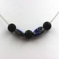 Miniatyrbild 1 av 3: Collier - A Bijoux - Onyx svart matt 8 mm - Lapis Lazuli - Rostfritt stål - Längd efter val