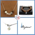Miniatyrbild 1 av 4: Stenar och mineraler. Svart Rutil Quartz Beads Armband Halsband Set + Quartz + wood 8 Anpassningsbar storlek.