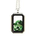 Miniatyrbild 1 av 3: Collier - ABIJOUX - Grenat Tsavorite - Rostfritt stål - Rekangulär hänge - Unisex