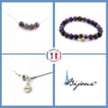 Miniatyrbild 1 av 4: Stenar och mineraler. Flerfärgad Tiger Eye Beads Armband Halsband Set + Ametist 8 Anpassningsbar storlek.