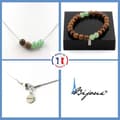 Miniatyrbild 1 av 4: Stenar och mineraler. Armband Halsband Set 4 Aventurinpärlor + trä 8 mm. Kedja i anpassningsbar storlek.