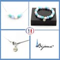 Miniatyrbild 1 av 4: Stenar och mineraler. Rosa kvarts + akvamarin + Howlite Beads Armband Halsband Set Anpassningsbar storlek.