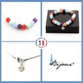 Miniatyrbild 1 av 4: Stenar och mineraler. Aquamarine Beads Halsband Armband Set + Amazonite + Ametist + Anpassningsbar storlek.