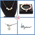 Miniatyrbild 1 av 4: Stenar och mineraler. Vattenmelon Tourmaline + Howlite Beads Armband Halsband Set 8 mm. Anpassningsbar storlek.