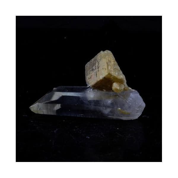 Quartz + Siderite hänge 12.30 ct - ABIJOUX - Mésage Mine, Isère, Frankrike