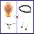 Miniatyrbild 1 av 4: Stenar och mineraler. Armband Halsband dinglande örhängen Set 15 pärlor Anpassningsbar storlek.