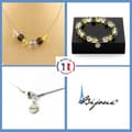 Miniatyrbild 1 av 4: Stenar och mineraler. Smoky Quartz + Citrine + Quartz Beads Armband Halsband Set 8 mm. Anpassningsbar storlek.