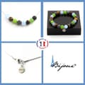 Miniatyrbild 1 av 4: Stenar och mineraler. Aquamarine + Tiger Eye Beads Armband Halsband Set + Anpassningsbar storlek.