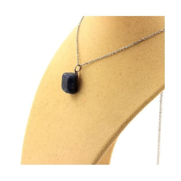 Halsband - ABIJOUX - Rå saphir - 14.28 ct - Rostfritt stål - Unisex