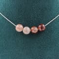 Miniatyrbild 1 av 4: Halsband - ABIJOUX - Kvarts Hematoid - 4 pärlor 8 mm - Rostfritt stål - 45 cm
