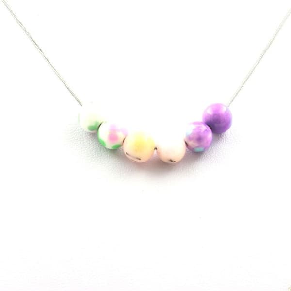 Halsband - ABIJOUX - Rosenopaler och Jaspis - Rostfritt Stål - Blandad - 8 mm