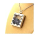 Miniatyrbild 2 av 3: Halsband - ABIJOUX - Rå safir - Rostfritt stål - Unisex - Fyrkantig modell - Silverfärgad