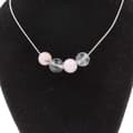 Miniatyrbild 1 av 3: Collier - ABIJOUX - Opal Rose + Kvarts 8 mm - Rostfritt stål - Varierande längder - Unisex