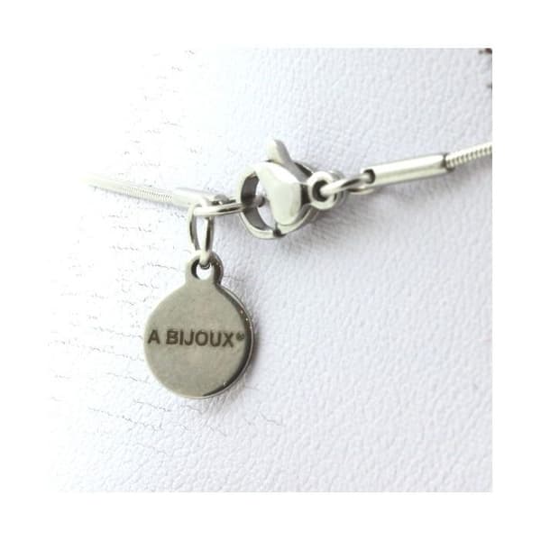 Halsband - ABIJOUX - Botswana-agat - Rostfritt stål - 45 cm - Unisex