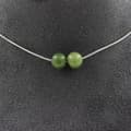 Miniatyrbild 1 av 4: Halsband - Ett Bijoux - Jade 8 mm - Kedja i rostfritt stål - Anpassningsbar storlek - Både för herr och dam