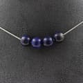 Miniatyrbild 1 av 4: Halsband - A Bijoux - Lapis Lazuli 8mm - Rostfritt Stål - Anpassningsbar Längd - Blå