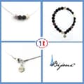 Miniatyrbild 1 av 4: Stenar och mineraler. Armband Halsband Set Lila glimmerpärlor från Tanzania + Mattsvart Onyx Anpassningsbar storlek.