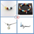 Miniatyrbild 1 av 4: Stenar och mineraler. Sodalite Beads Armband Halsband Set + Aquamarine + Red Agate + Anpassningsbar storlek.
