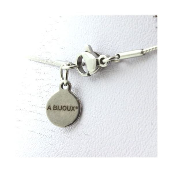 Halsband - ABIJOUX - Mogok-safir - 1 pärla 8 mm - Rostfritt stål - Valfri längd
