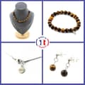 Miniatyrbild 1 av 4: Stenar och mineraler. Armband Halsband Örhängen Studs Set 20 Eye pärlor av anpassningsbar storlek.