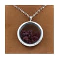 Miniatyrbild 3 av 3: Collier - ABIJOUX - Médaillon 30 mm - Rå rubin - Rostfritt stål - Unisex
