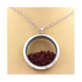 Miniatyrbild 2 av 3: Collier - ABIJOUX - Médaillon 30 mm - Rå rubin - Rostfritt stål - Unisex