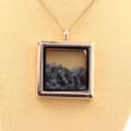 Miniatyrbild 2 av 2: Collier - ABIJOUX - Saphir brut - Roséguld - Fyrkantig modell - Blandet barn/vuxen