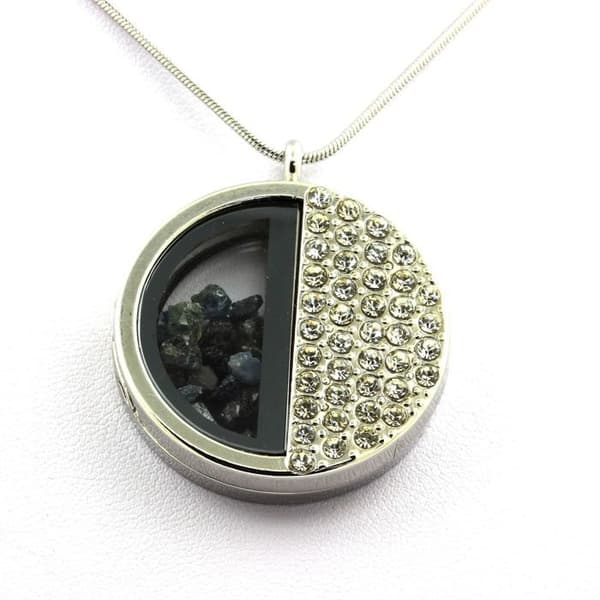 Collier - Stenar och Mineraler - Rå Sapphire - Rostfritt stål - Floatglas - Blandat