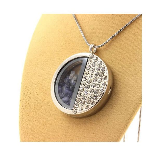 Halsband - ABIJOUX - Rå Benitoit - Rostfritt stål - Unisex - 35 x 41 mm