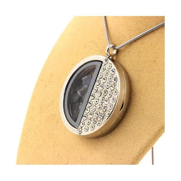 Halsband - ABIJOUX - Brut Kyanit - Rostfritt stål - Unisex - 35x41 mm