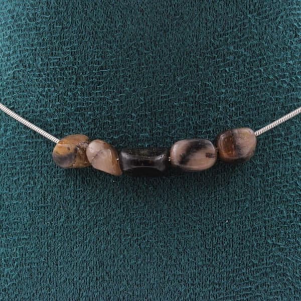 Collier - Ett Bijoux - Andalousit från USA - Länk i rostfritt stål - Anpassningsbar storlek - 45 cm