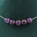 Miniatyrbild 1 av 4: Collier - ABIJOUX - Amethyst 8 mm - Rostfritt stål - Anpassningsbar längd - Båda könen