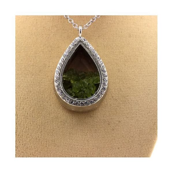 Halsband - ABIJOUX - Obehandlad peridot - Rostfritt stål - 24x40 mm - Unisex