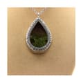 Miniatyrbild 3 av 3: Halsband - ABIJOUX - Obehandlad peridot - Rostfritt stål - 24x40 mm - Unisex