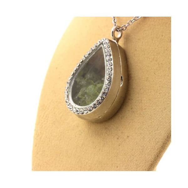 Halsband - ABIJOUX - Obehandlad peridot - Rostfritt stål - 24x40 mm - Unisex