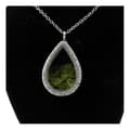 Miniatyrbild 1 av 3: Halsband - ABIJOUX - Obehandlad peridot - Rostfritt stål - 24x40 mm - Unisex