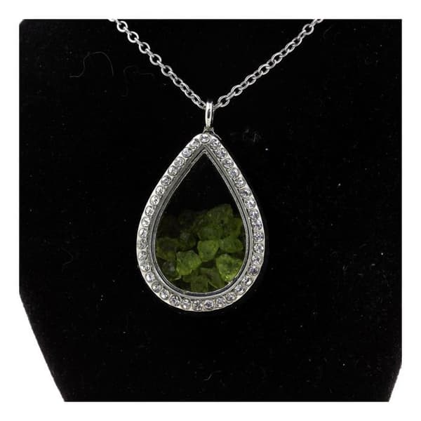 Halsband - ABIJOUX - Obehandlad peridot - Rostfritt stål - 24x40 mm - Unisex
