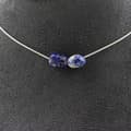 Miniatyrbild 1 av 4: Halsband - A Bijoux - Lapis Lazuli - 2 pärlor - Rostfritt stål - Längd 45 cm