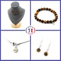Miniatyrbild 1 av 4: Stenar och mineraler. Armband Halsband dinglande örhängen Set 10 ögonpärlor av anpassningsbar storlek.