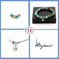Miniatyrbild 1 av 4: Stenar och mineraler. Armband Halsband Set 4 pärlor vattenmelon turmalin + Chrysocolla Anpassningsbar storlek.