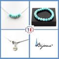 Miniatyrbild 1 av 4: Stenar och mineraler. Armband Halsband Set 4 Turkos Howlite pärlor 8 mm. Kedja i anpassningsbar storlek.