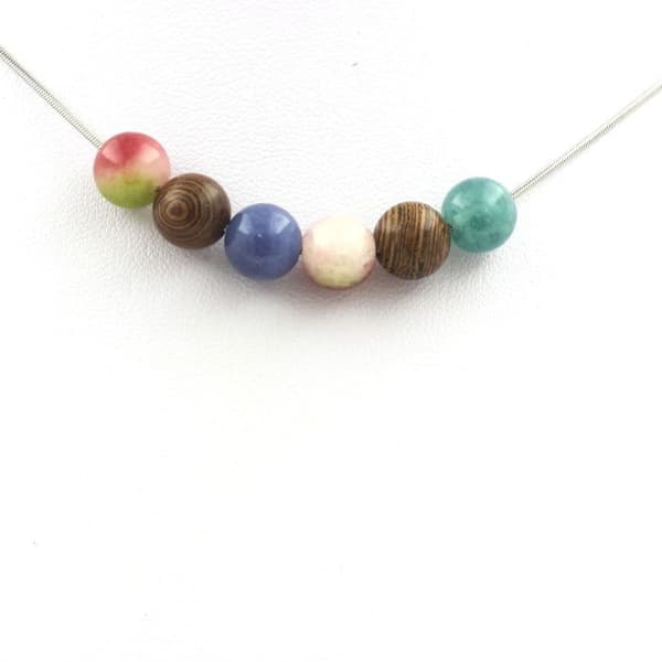 Halsband - En Bijoux - Oeil de Tigre och Turmalin - Multikolor - 45 cm - Unisex