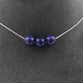 Miniatyrbild 1 av 4: Halsband - ABIJOUX - Lapis Lazuli - 3 pärlor 8 mm - Rostfritt stål - Anpassningsbar storlek