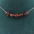 Miniatyrbild 1 av 4: Halsband - ABIJOUX - Röd tigere öga - Kedja i rostfritt stål - Justerbar storlek - Unisex