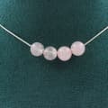 Miniatyrbild 1 av 4: Collier - ABIJOUX - Rosenkvarts 8 mm - Rostfritt stål - Anpassningsbar storlek - Unisex