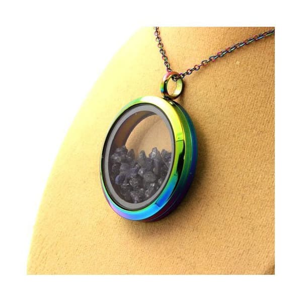 Collier - ABIJOUX - Roh safir - Rostfritt stål - Flerfärgad - Unisex