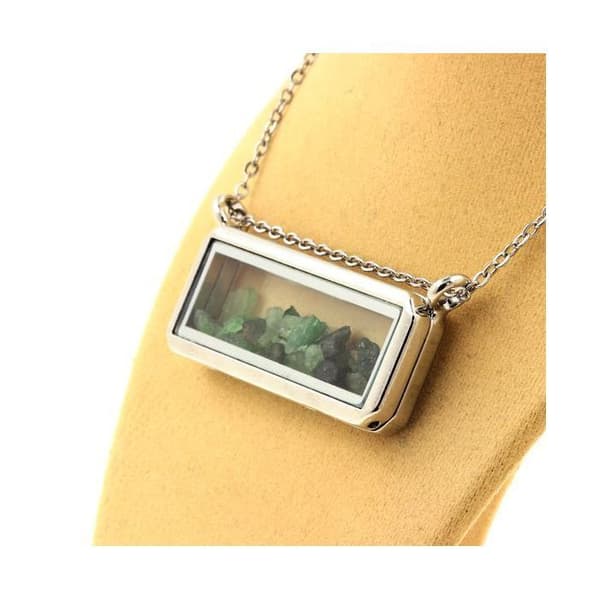 Halsband - ABIJOUX - Grott Tsavorite - Rostfritt stål - 18x50mm - Unisex