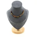 Miniatyrbild 1 av 4: Halsband - A Bijoux - Oeil de Tigre - 15 pärlor - Rostfritt stål - Anpassningsbar längd